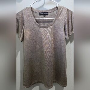 Catherine Malandrino Women's Metallic Short Sleeve Top